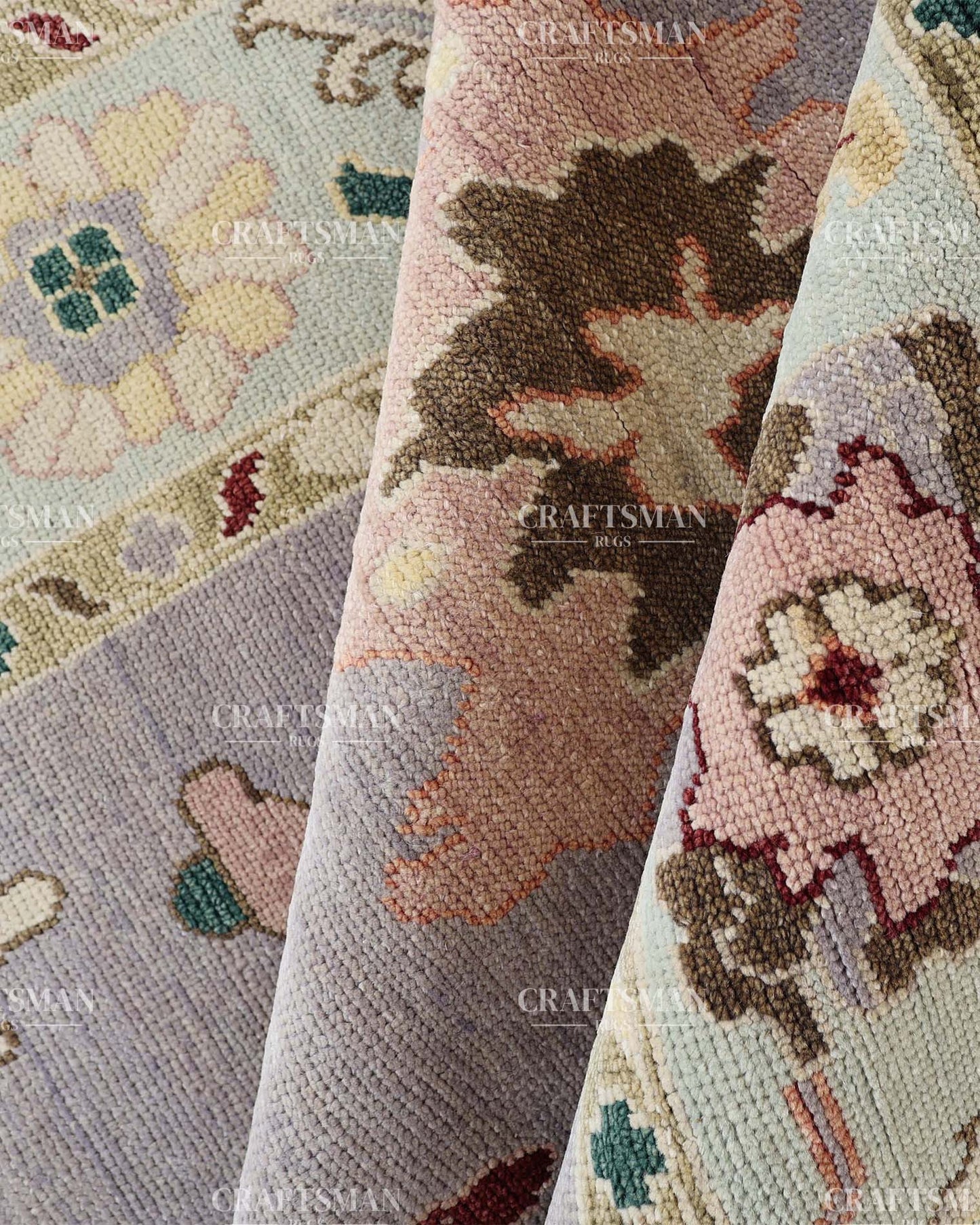 Olyvra Wool Hand-Knotted Oushak-Inspired Rug
