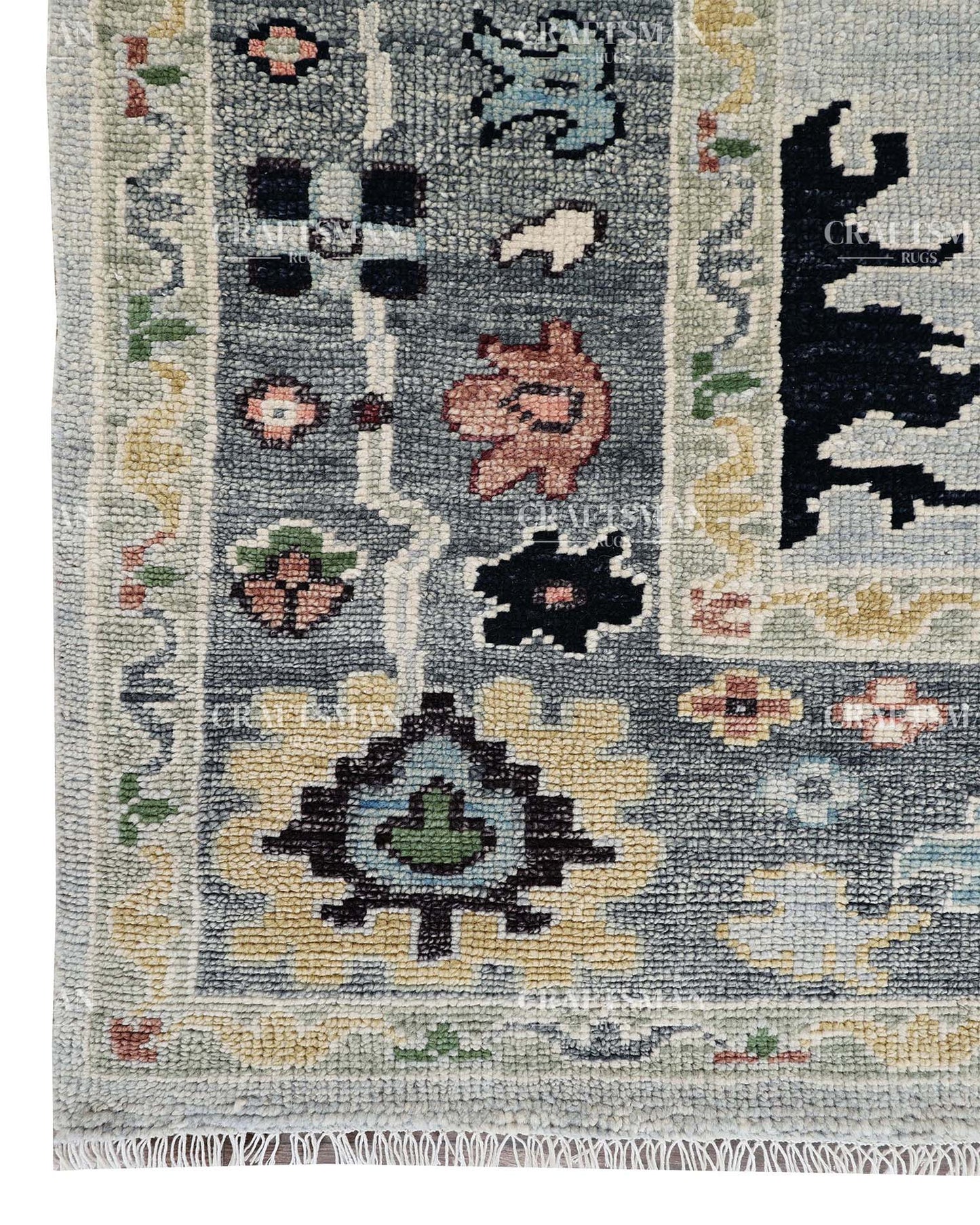 Kyrelith Wool Hand-Knotted Oushak-Inspired Rug