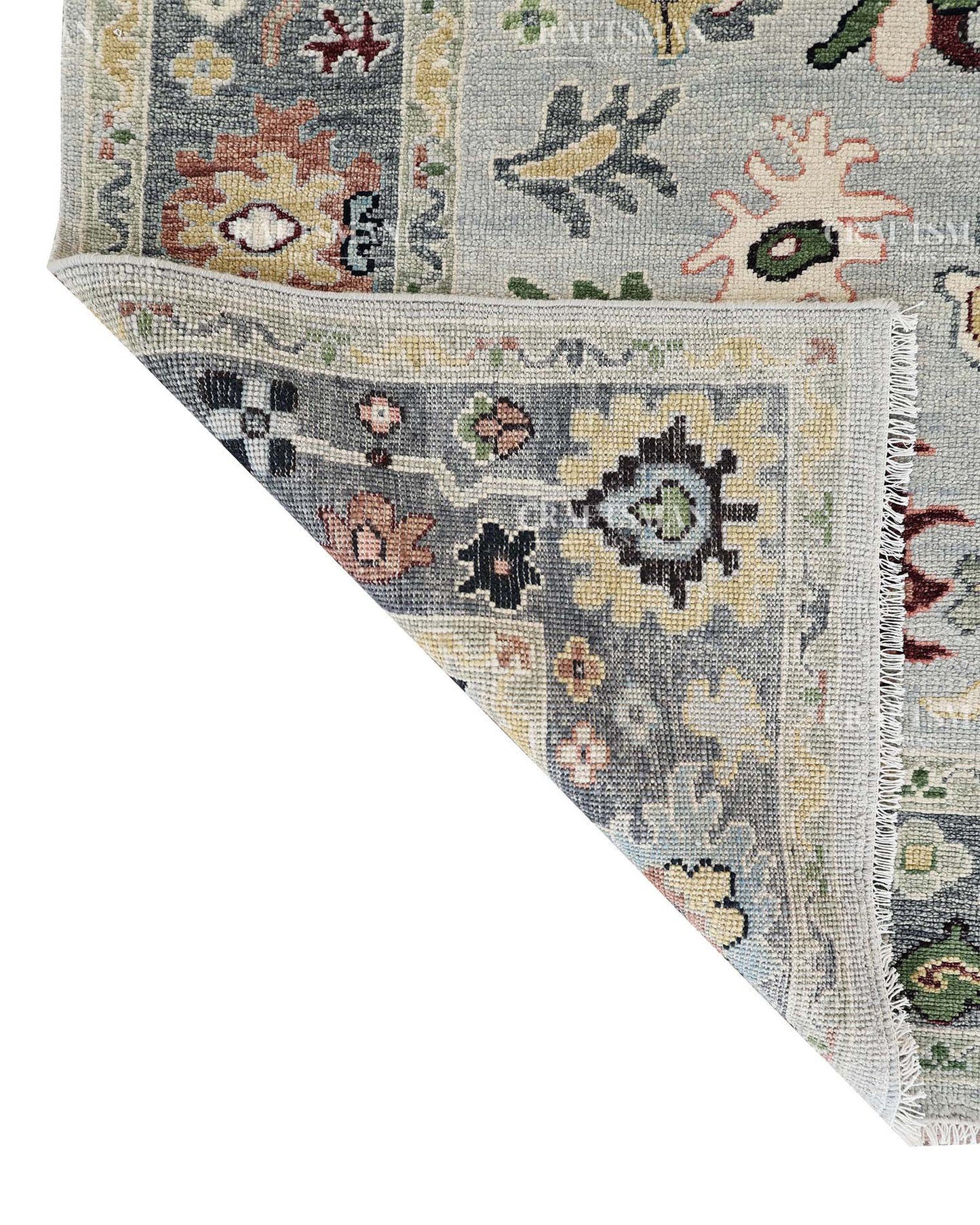 Kyrelith Wool Hand-Knotted Oushak-Inspired Rug