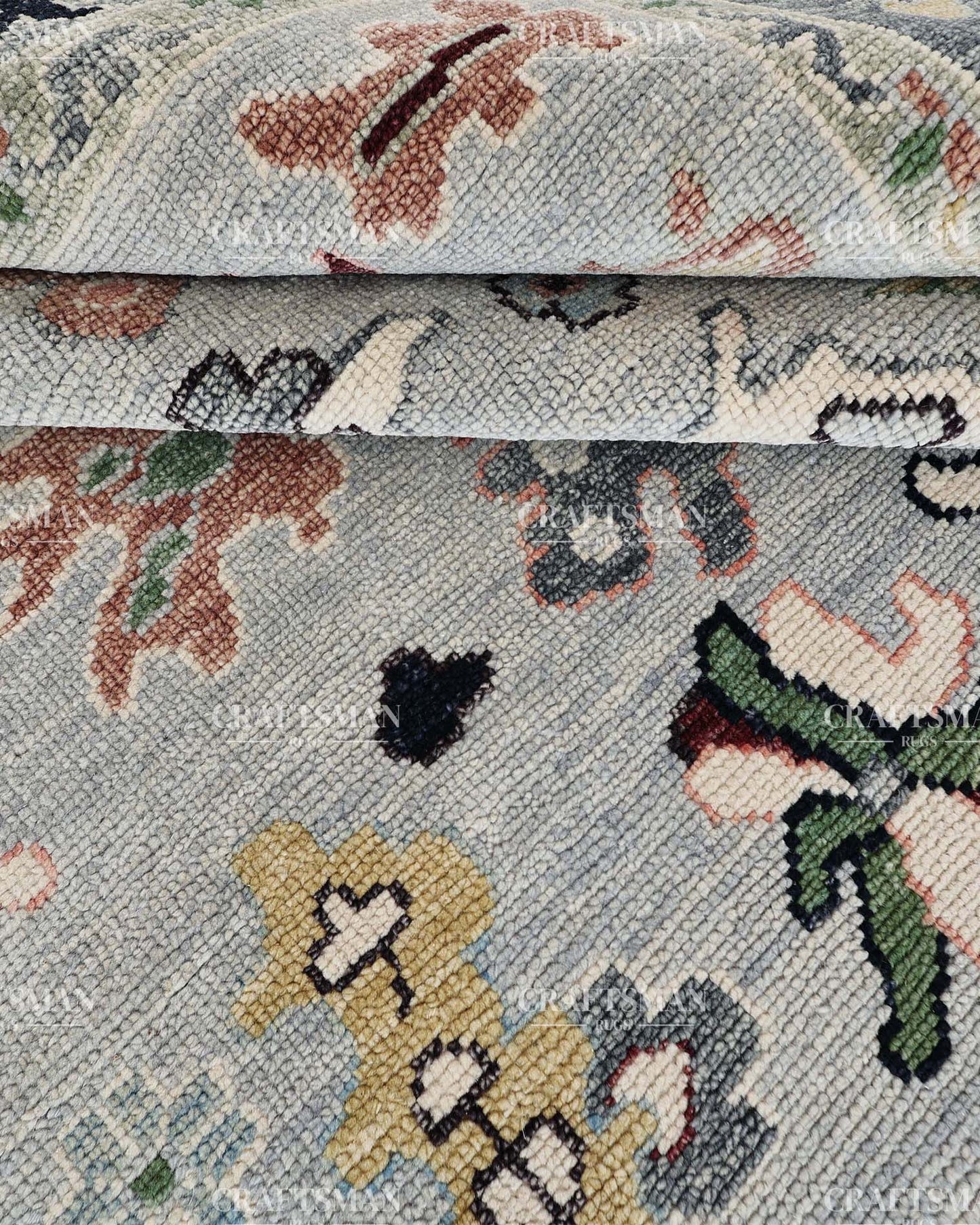 Kyrelith Wool Hand-Knotted Oushak-Inspired Rug