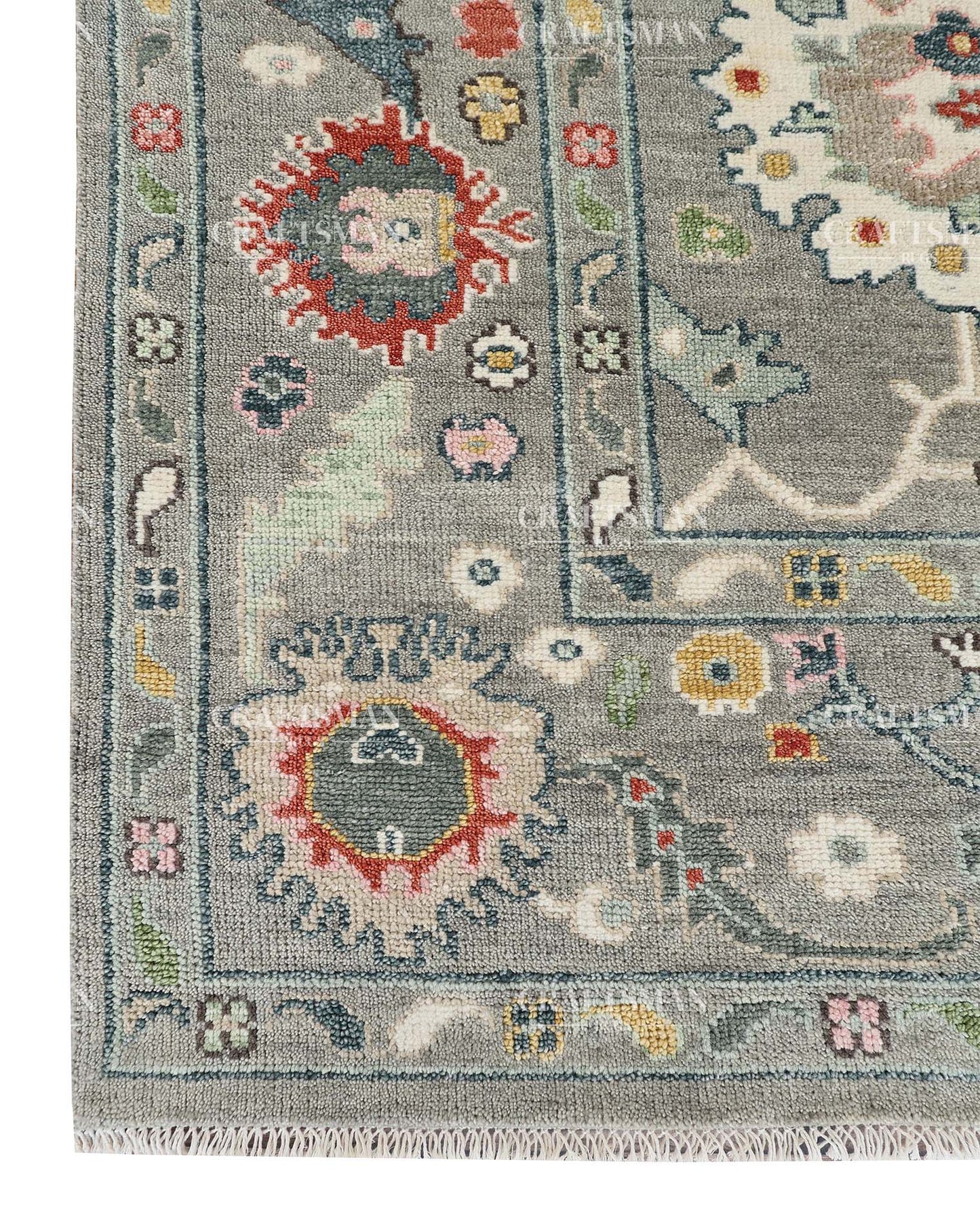 Arizel Wool Hand-Knotted Oushak-Inspired Rug