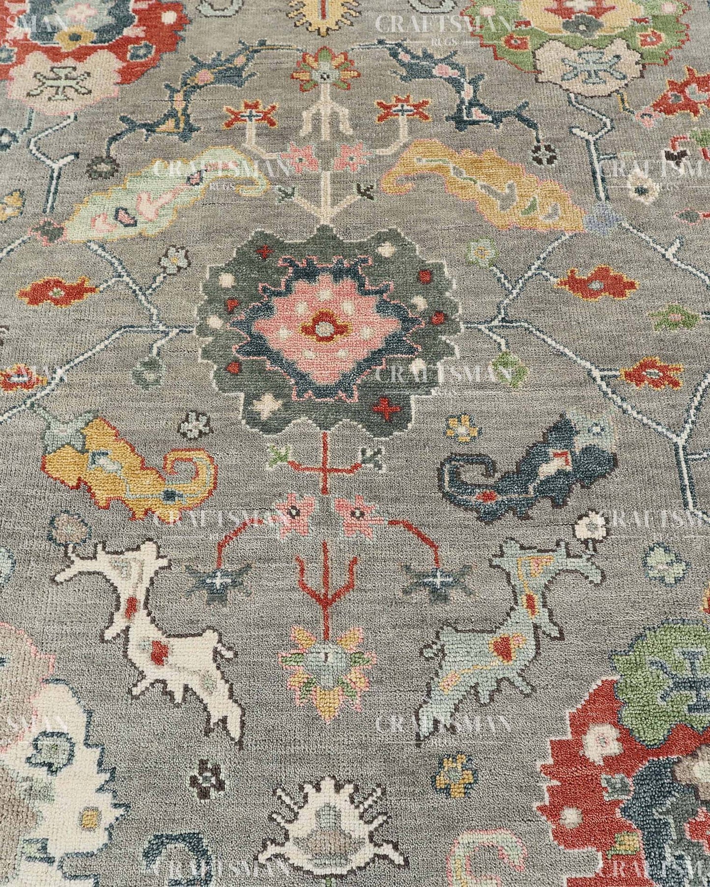Arizel Wool Hand-Knotted Oushak-Inspired Rug