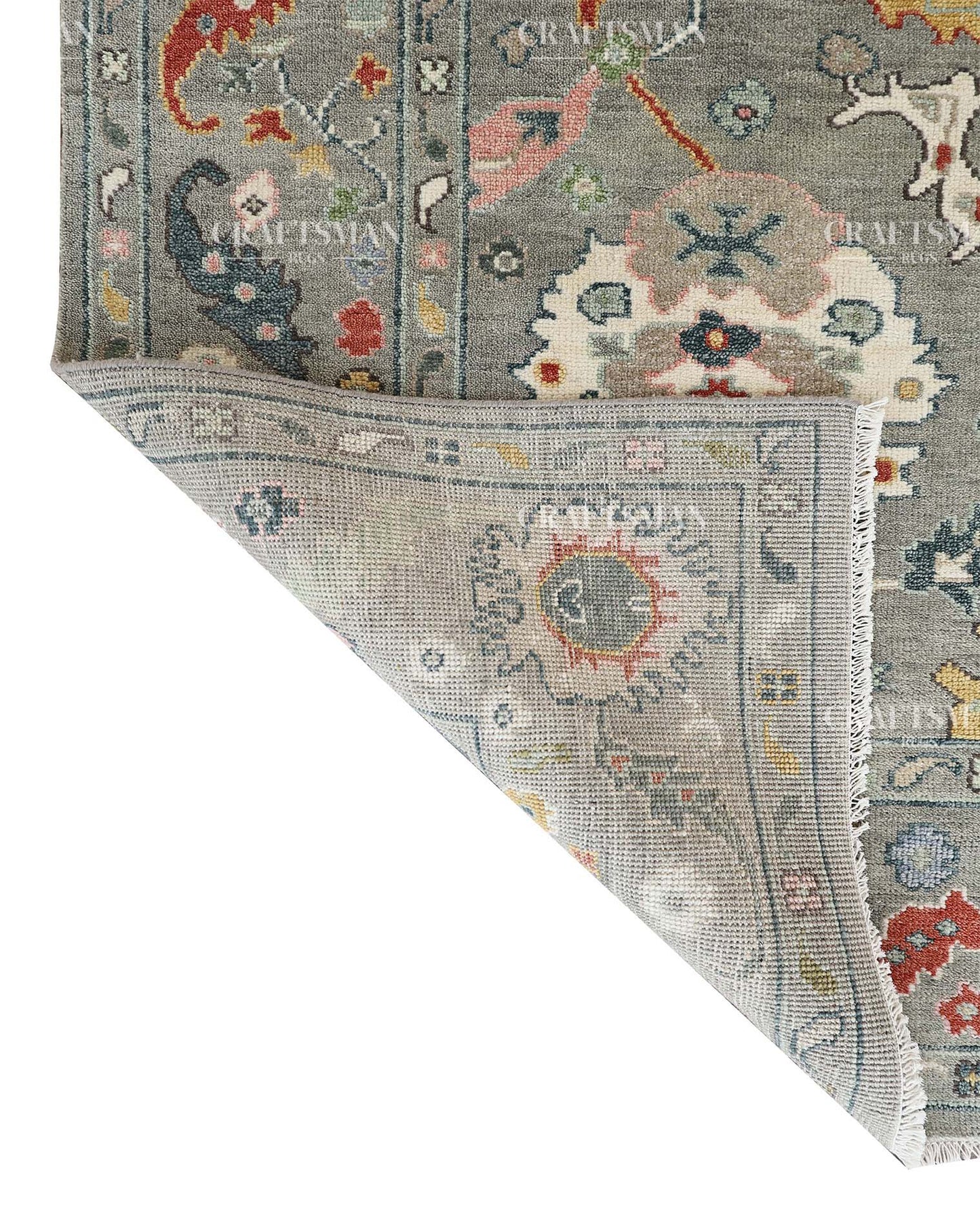 Arizel Wool Hand-Knotted Oushak-Inspired Rug