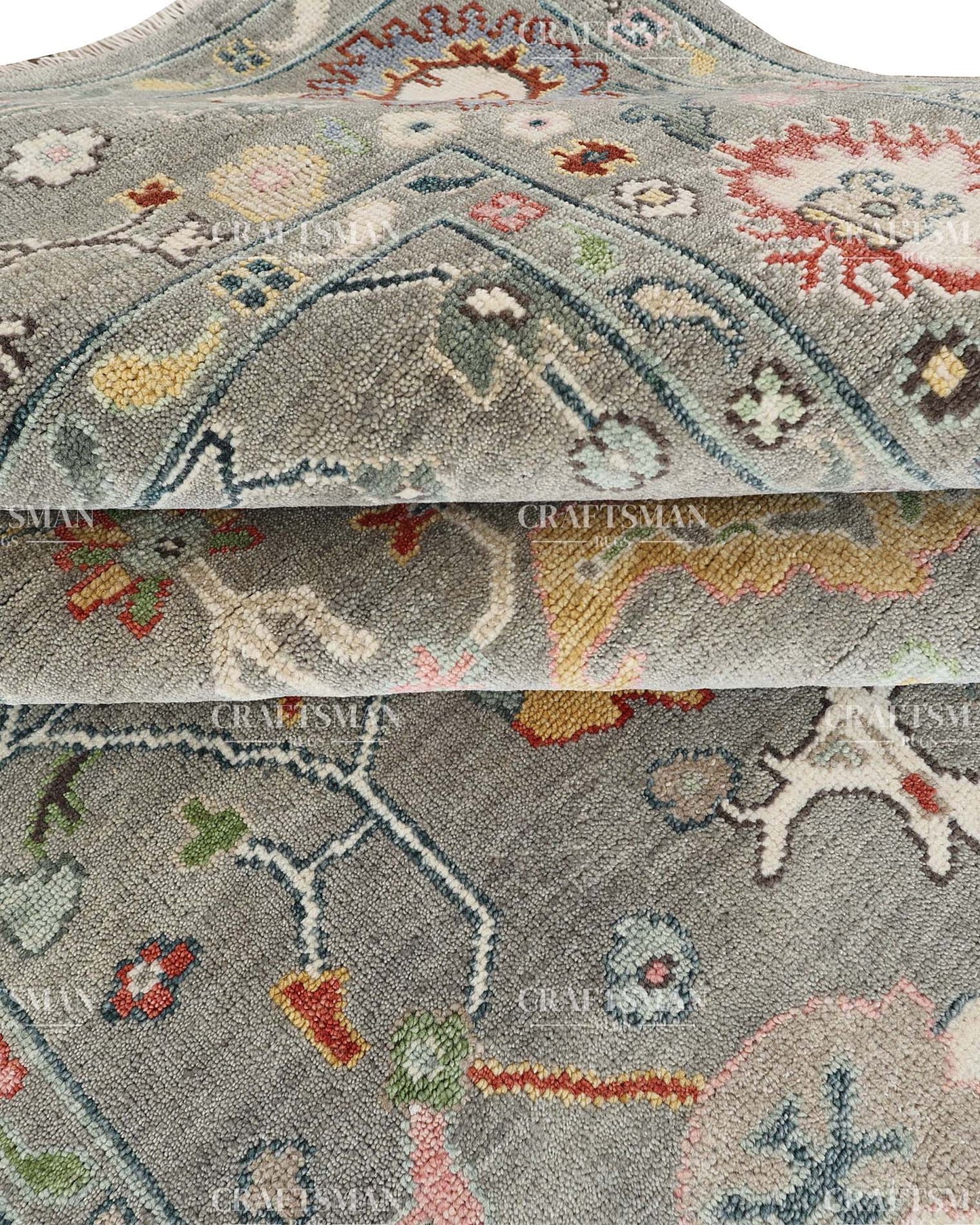 Arizel Wool Hand-Knotted Oushak-Inspired Rug