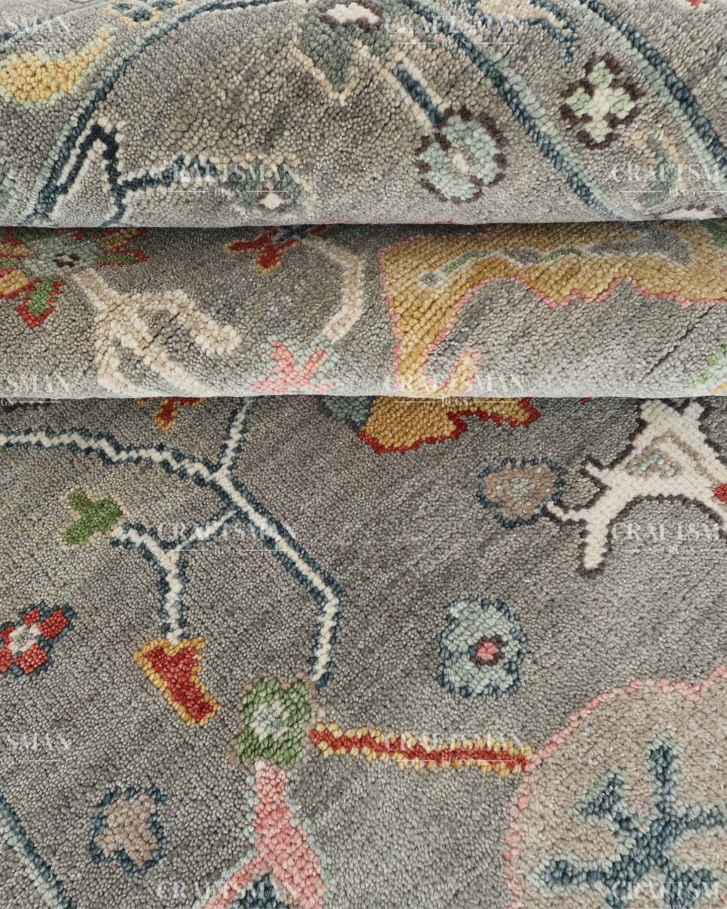 Arizel Wool Hand-Knotted Oushak-Inspired Rug