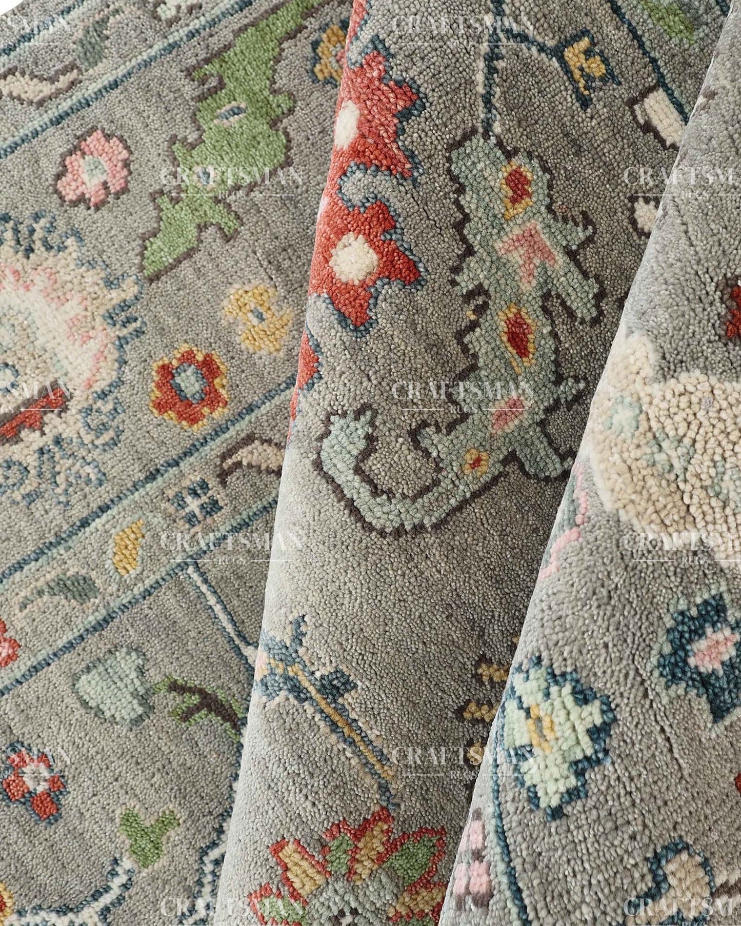 Arizel Wool Hand-Knotted Oushak-Inspired Rug