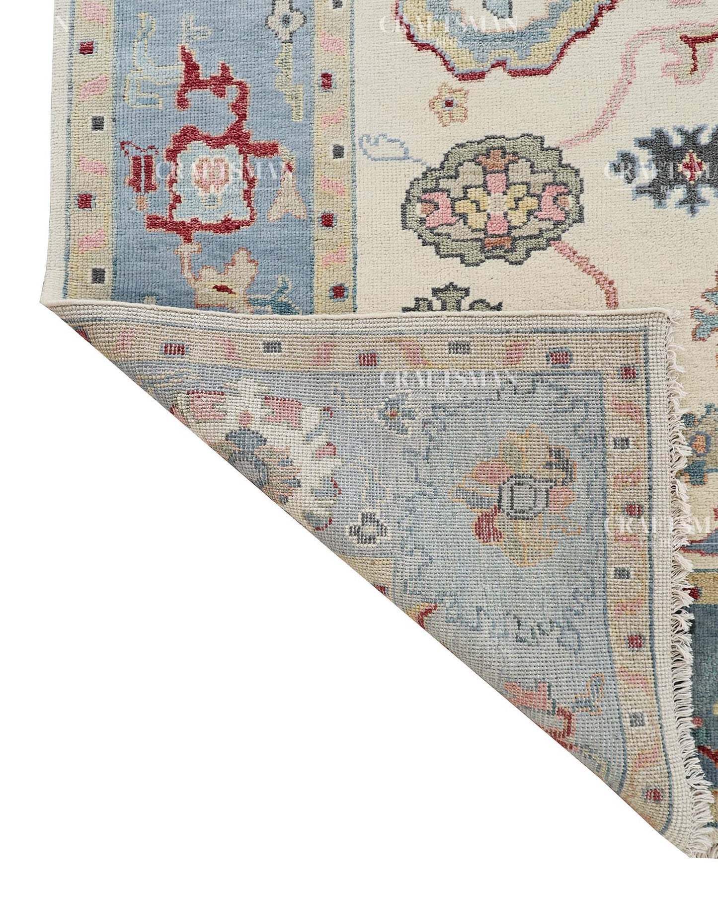 Vezura Wool Hand-Knotted Oushak-Inspired Rug