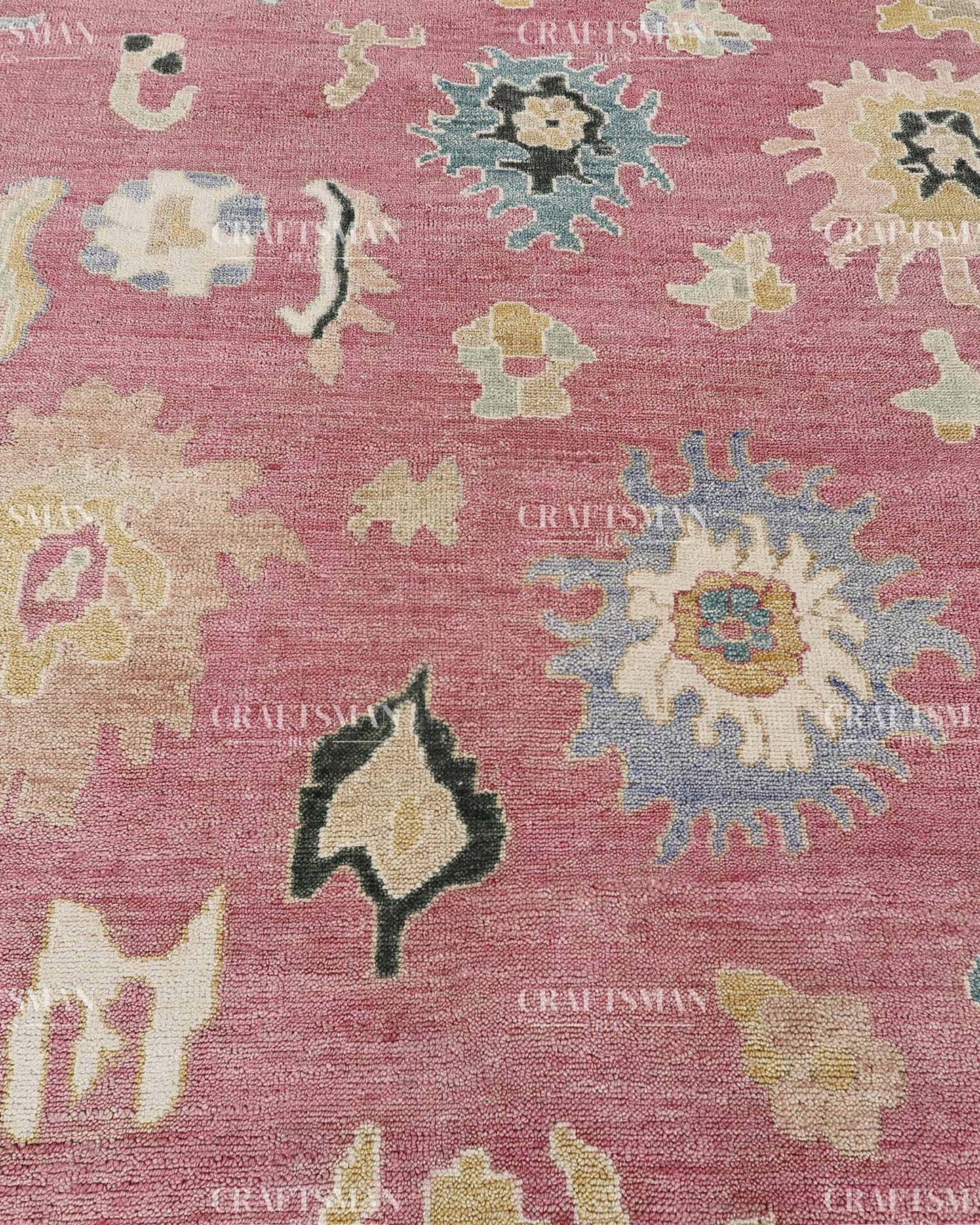 Elvorya Wool Hand-Knotted Oushak-Inspired Rug