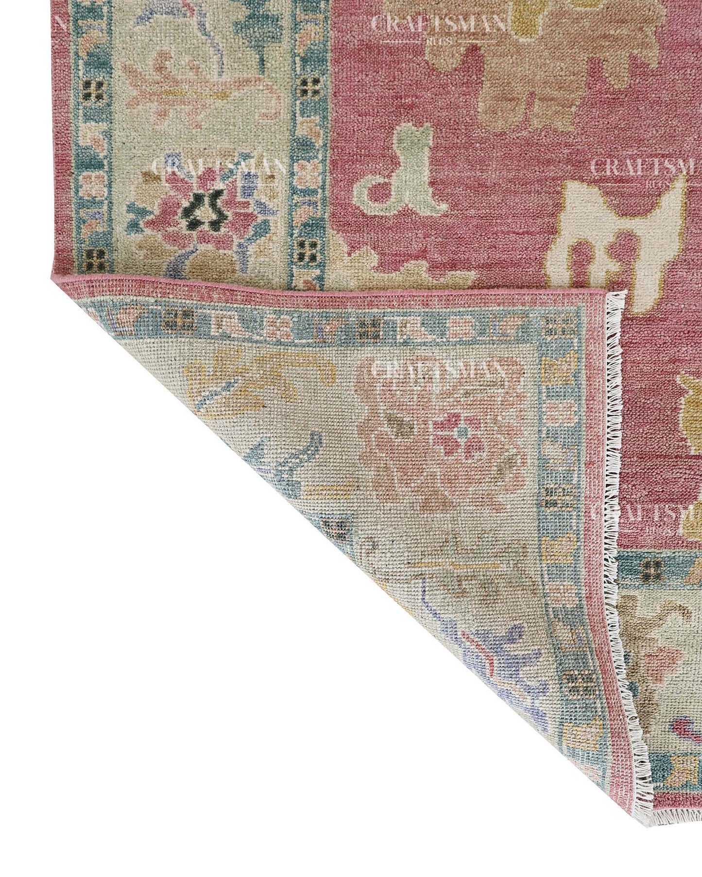 Elvorya Wool Hand-Knotted Oushak-Inspired Rug