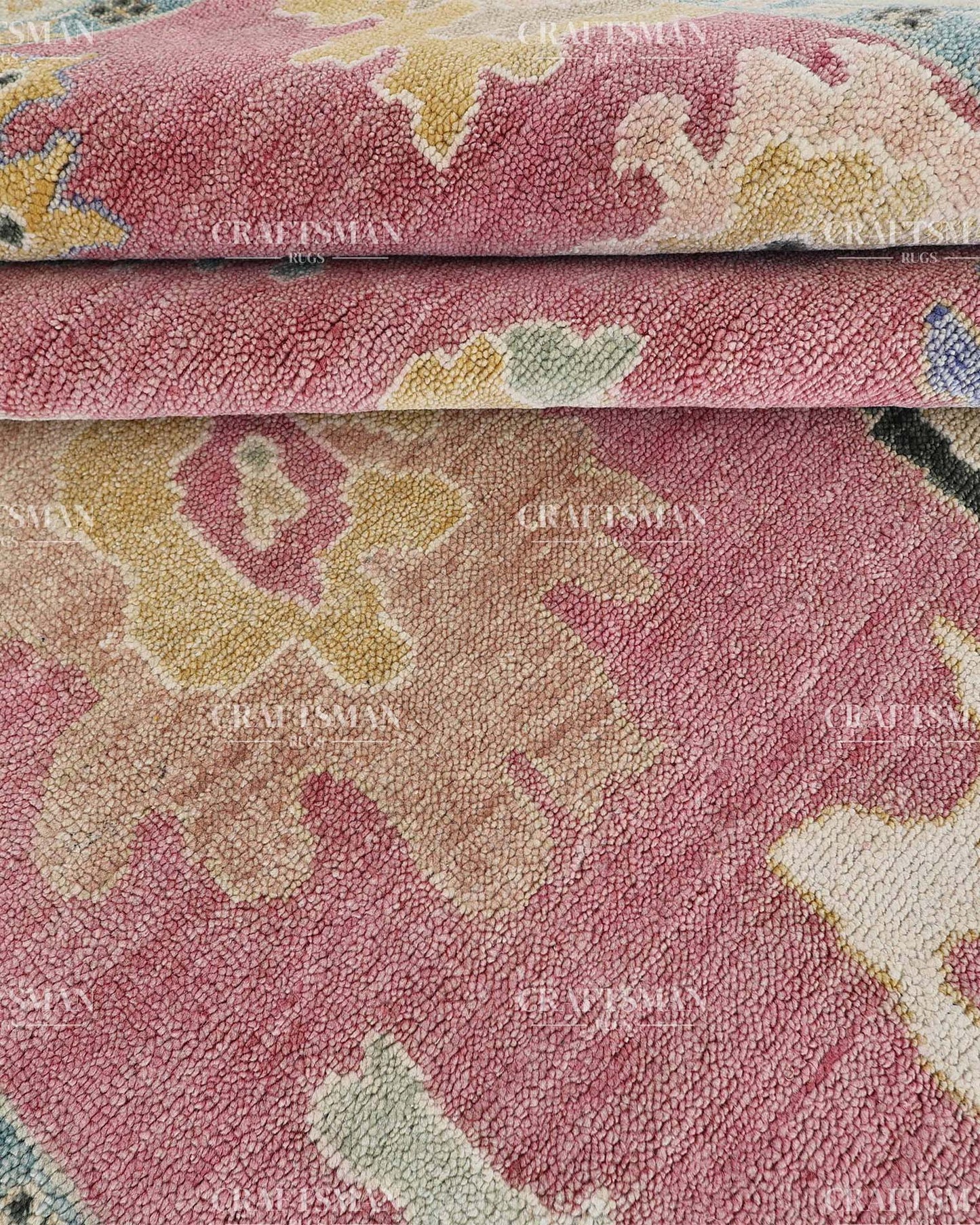 Elvorya Wool Hand-Knotted Oushak-Inspired Rug
