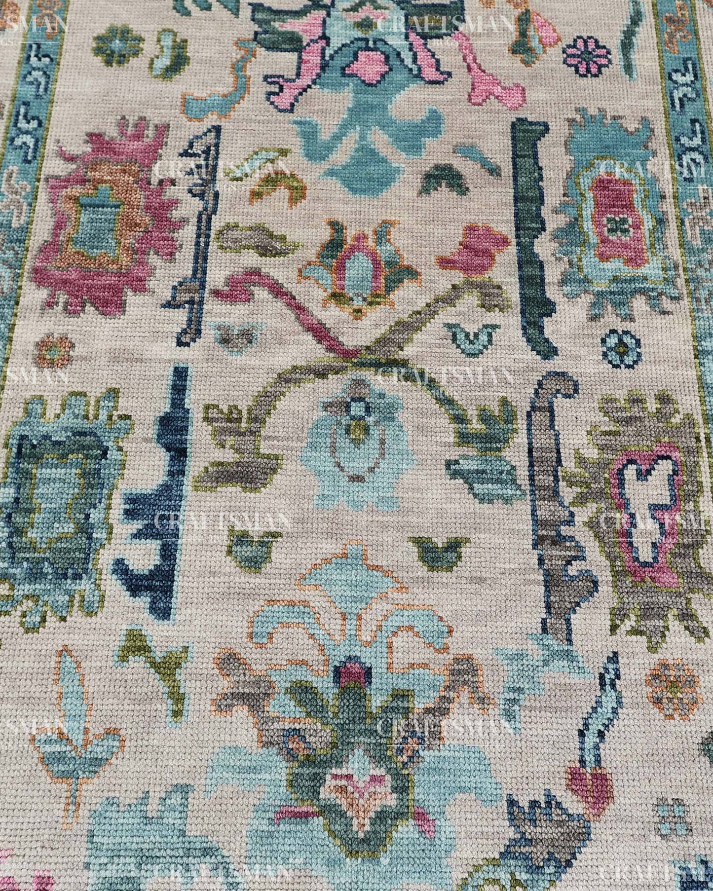 Draevel Wool Hand-Knotted Oushak-Inspired Rug