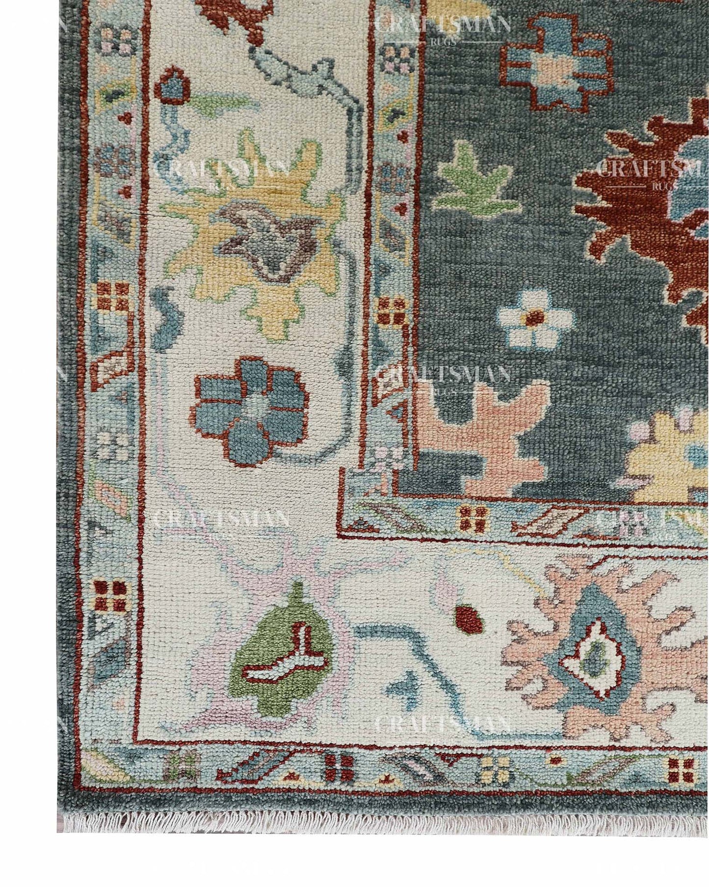 Sorvian Wool Hand-Knotted Oushak-Inspired Rug