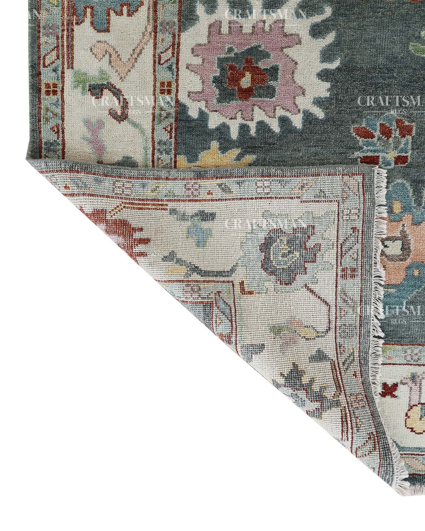 Sorvian Wool Hand-Knotted Oushak-Inspired Rug