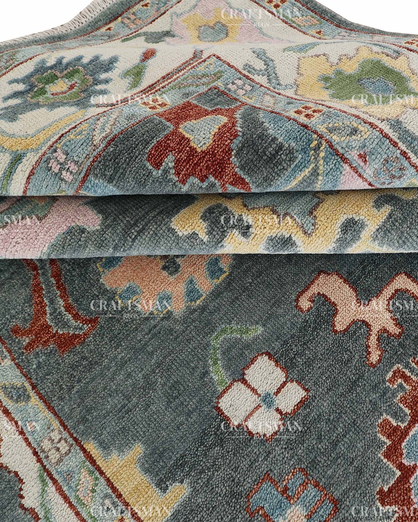 Sorvian Wool Hand-Knotted Oushak-Inspired Rug