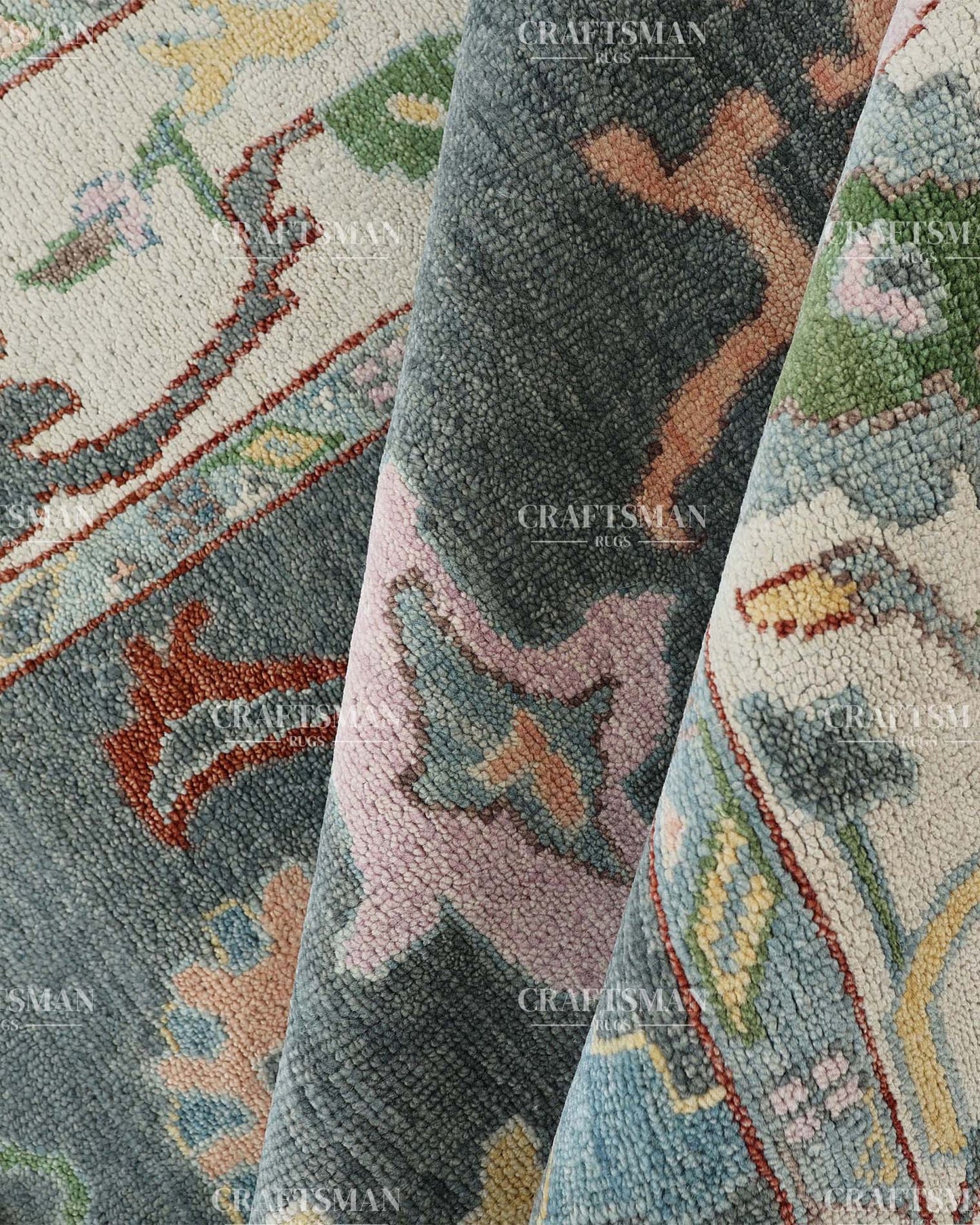 Sorvian Wool Hand-Knotted Oushak-Inspired Rug