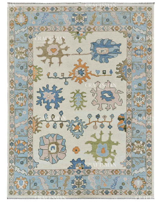 Nuvra Wool Hand-Knotted Oushak-Inspired Rug