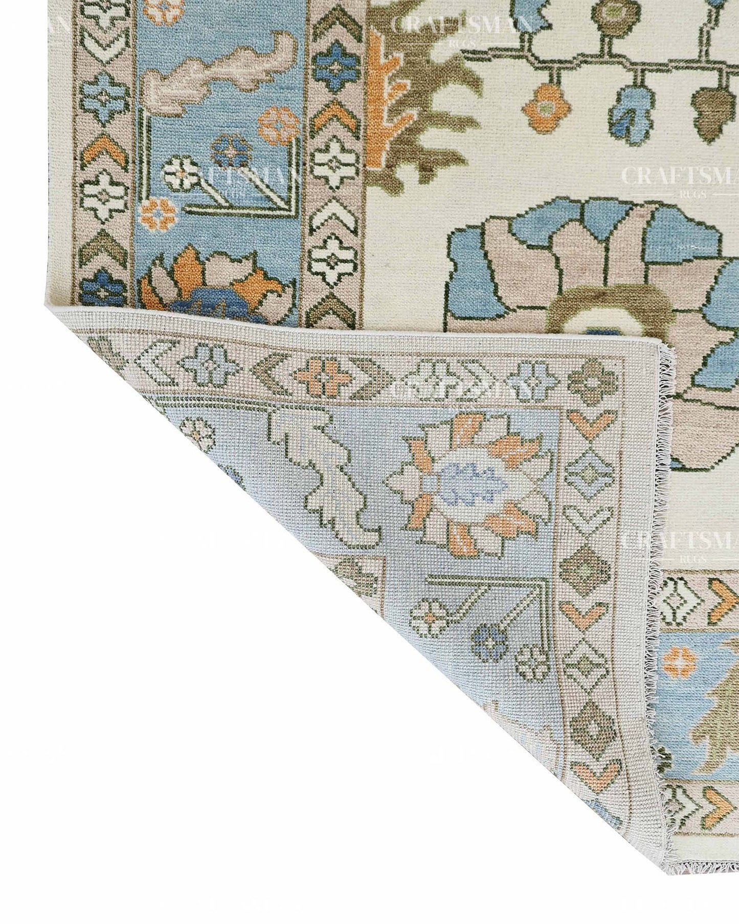 Nuvra Wool Hand-Knotted Oushak-Inspired Rug