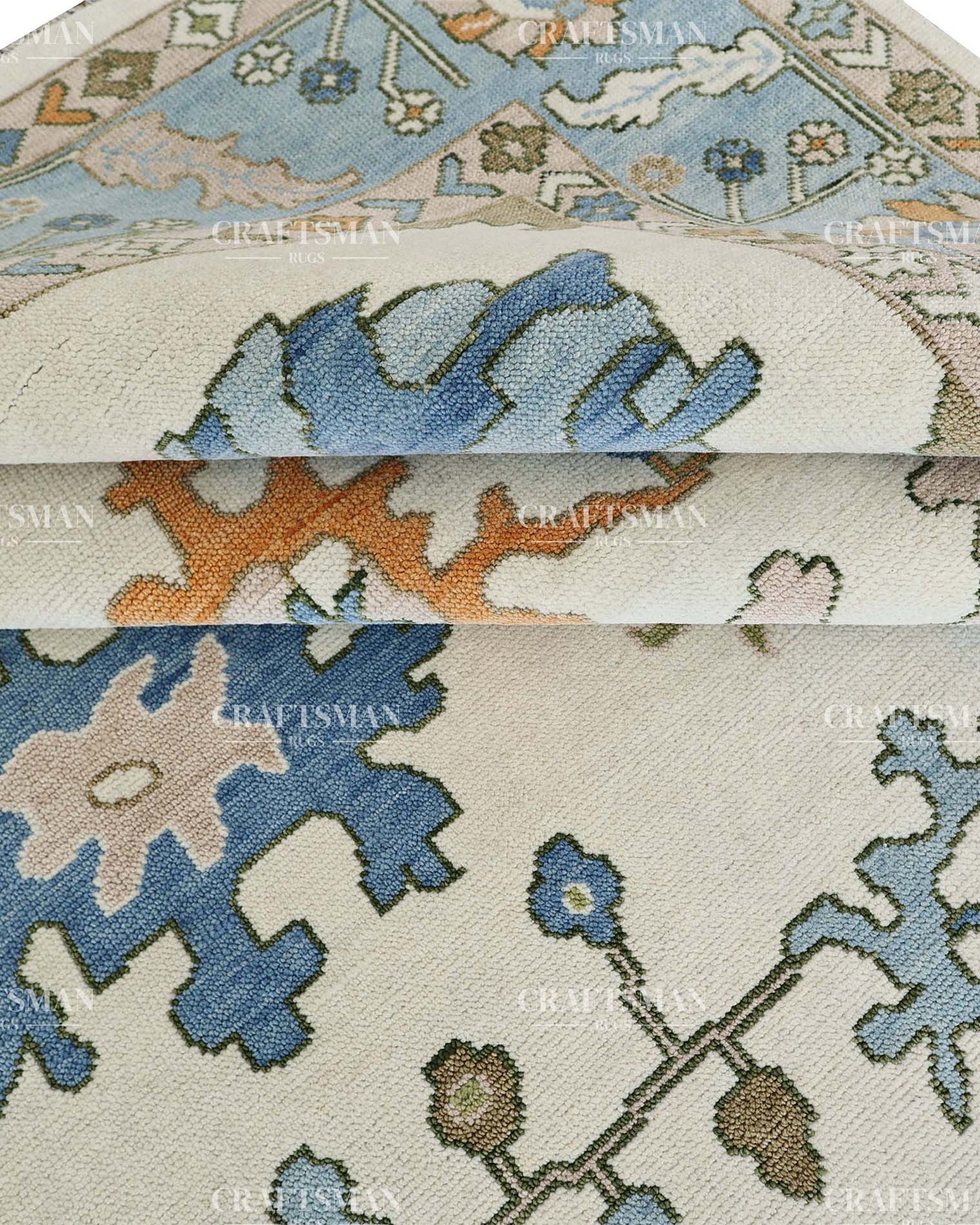 Nuvra Wool Hand-Knotted Oushak-Inspired Rug