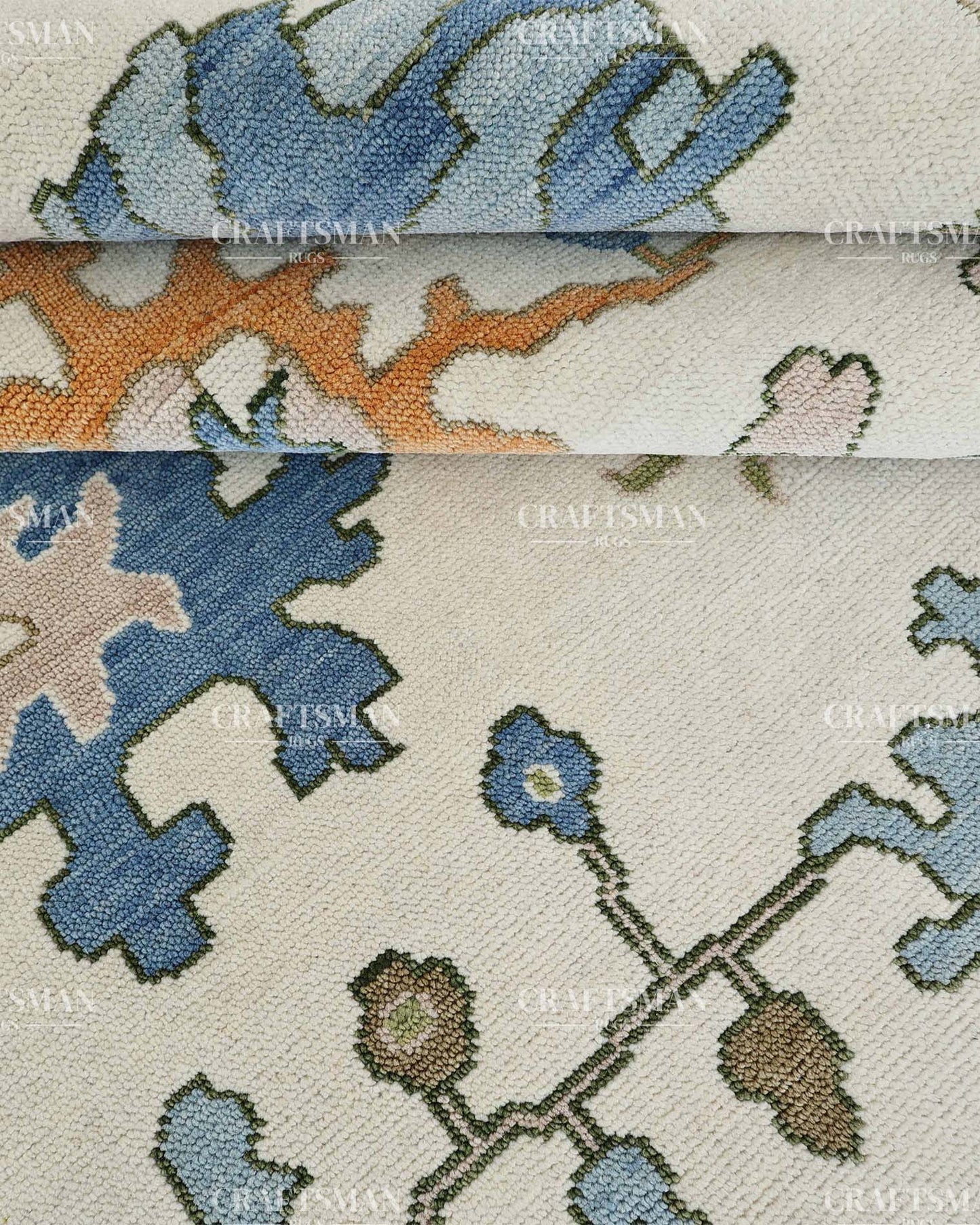 Nuvra Wool Hand-Knotted Oushak-Inspired Rug