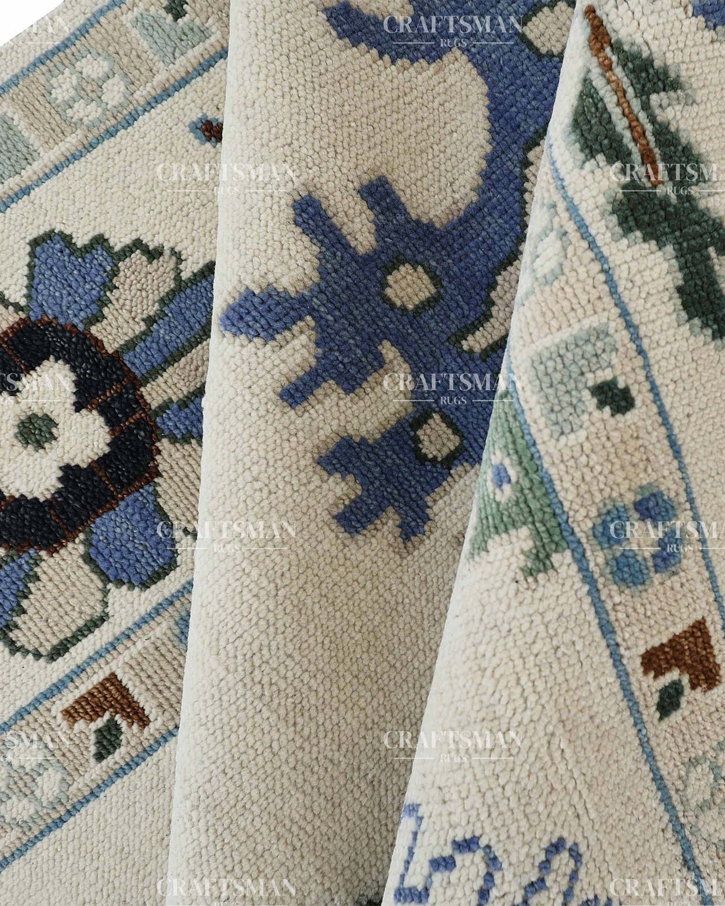 Tavra Wool Hand-Knotted Oushak-Inspired Rug