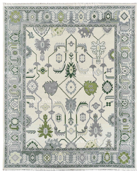 Fenvra Wool Hand-Knotted Oushak-Inspired Rug