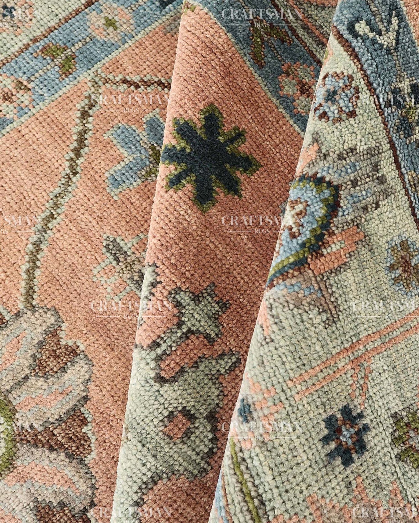 Dovrin Wool Hand-Knotted Oushak-Inspired Rug