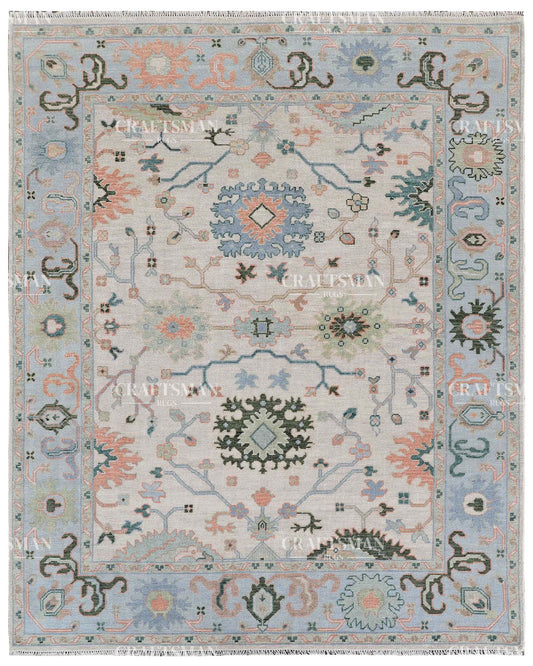 Tavis Wool Hand-Knotted Oushak-Inspired Rug