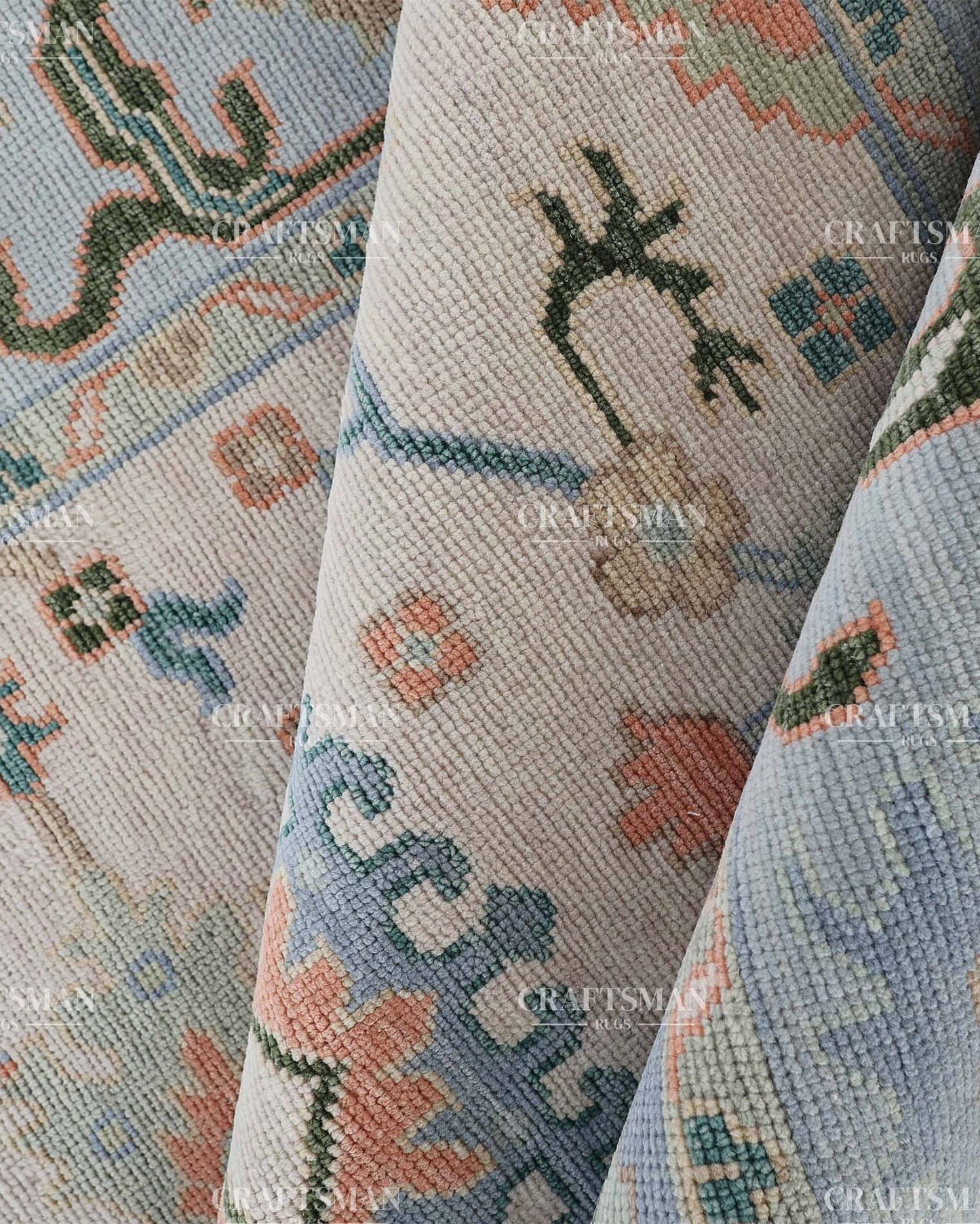 Tavis Wool Hand-Knotted Oushak-Inspired Rug