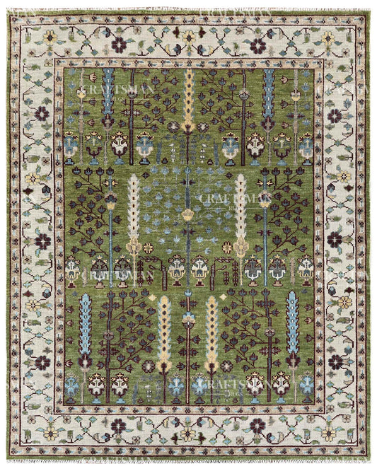 8x10 feet Wool Hand-Knotted Oushak-Inspired Rug | Craftsman Rugs Exclusive