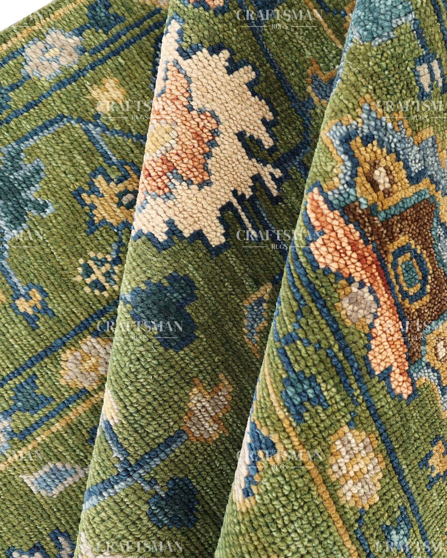 8x10 feet Wool Hand-Knotted Oushak-Inspired Rug | Craftsman Rugs Exclusive