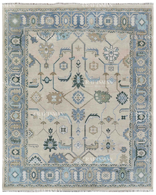 8x10 feet Wool Hand-Knotted Oushak-Inspired Rug | Craftsman Rugs Exclusive