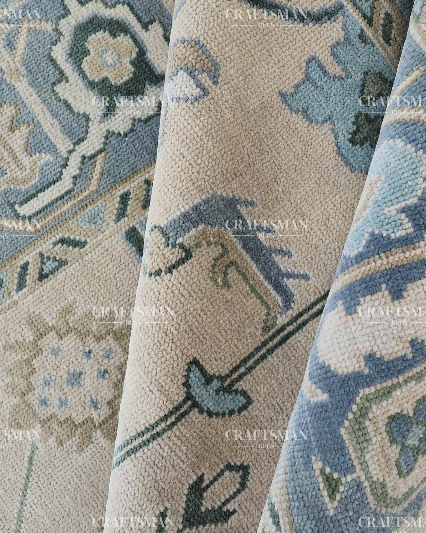 8x10 feet Wool Hand-Knotted Oushak-Inspired Rug | Craftsman Rugs Exclusive