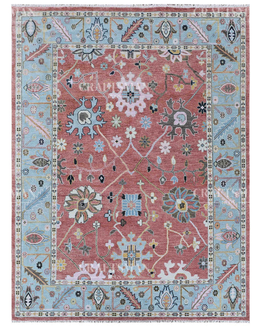 Olvar Wool Hand-Knotted Oushak-Inspired Rug