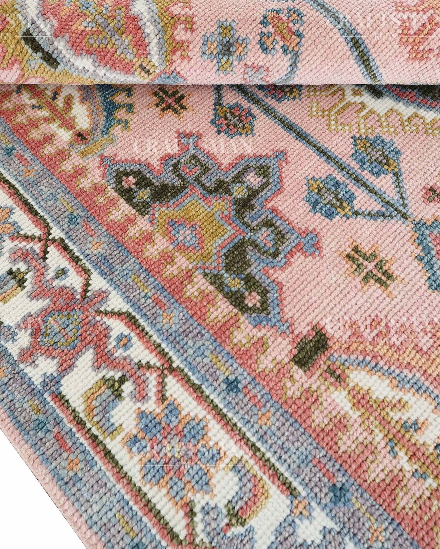 Dovra Wool Hand-Knotted Oushak-Inspired Rug