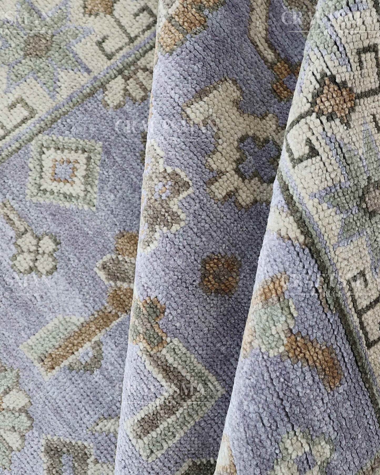 Fenra Wool Hand-Knotted Oushak-Inspired Rug