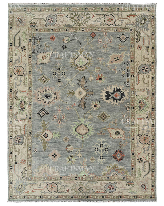 Envar Wool Hand-Knotted Oushak-Inspired Rug