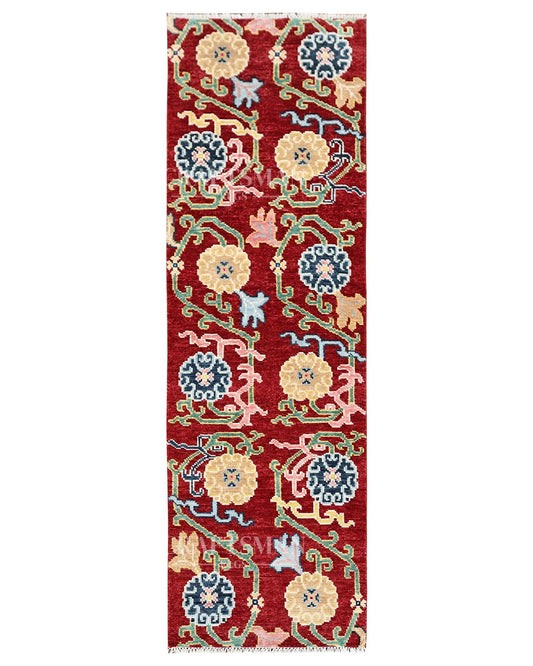 2.5x8 feet Wool Hand-Knotted Oushak-Inspired Rug | Craftsman Rugs Exclusive