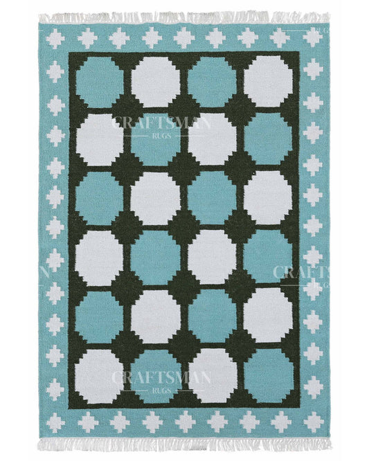 Geonara Wool Dhurrie Hand-Woven Flatweave Rug