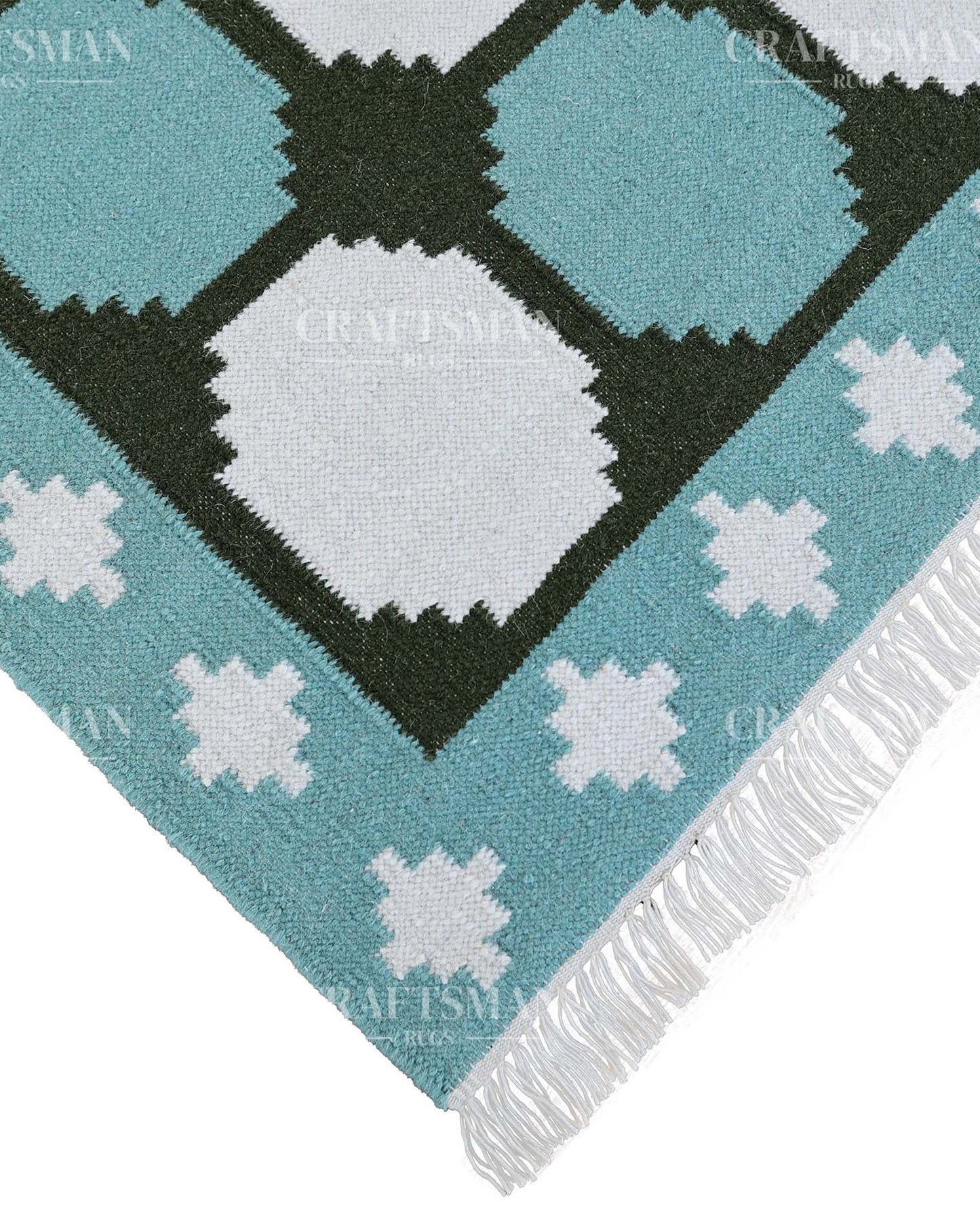 Geonara Wool Dhurrie Hand-Woven Flatweave Rug