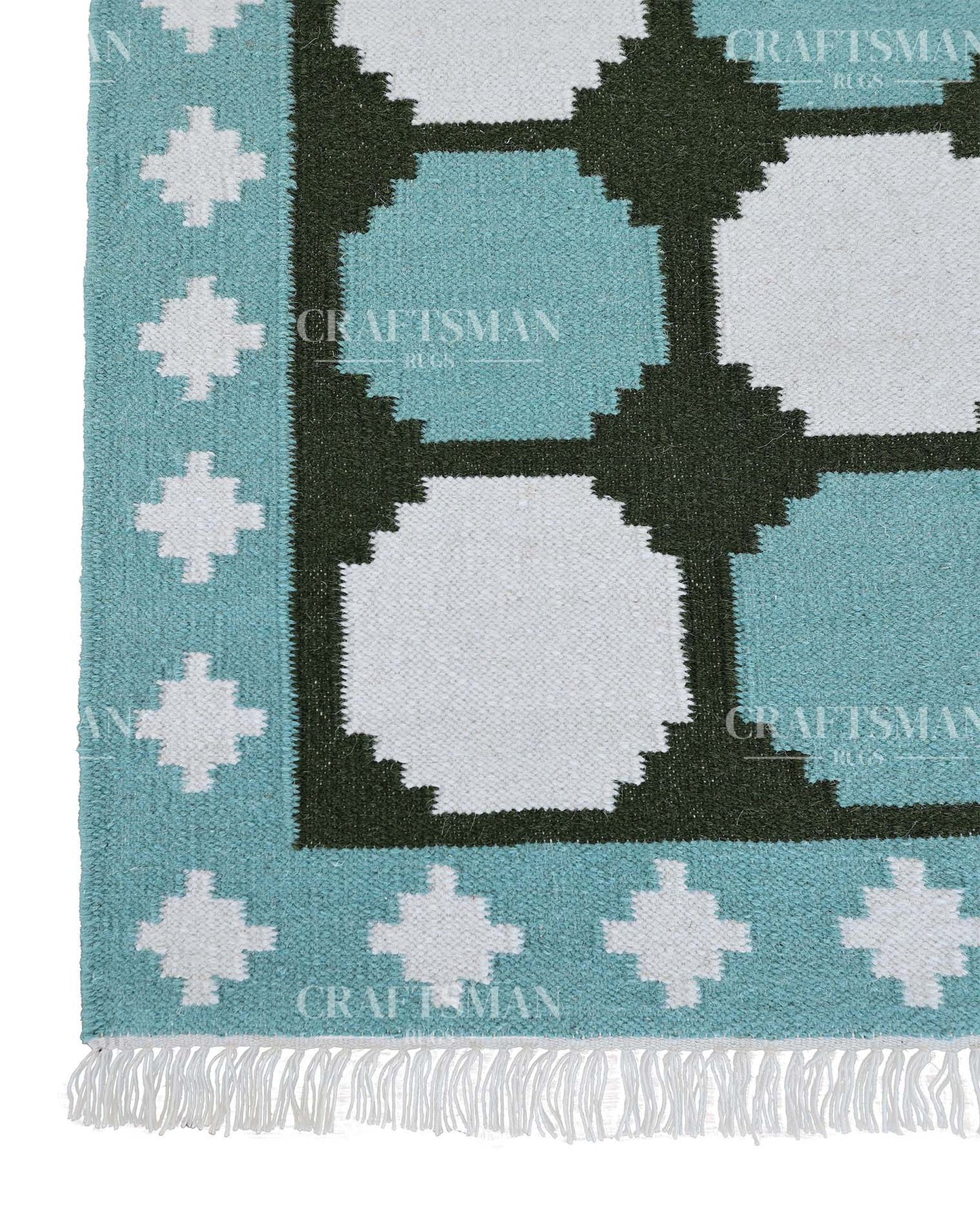Geonara Wool Dhurrie Hand-Woven Flatweave Rug