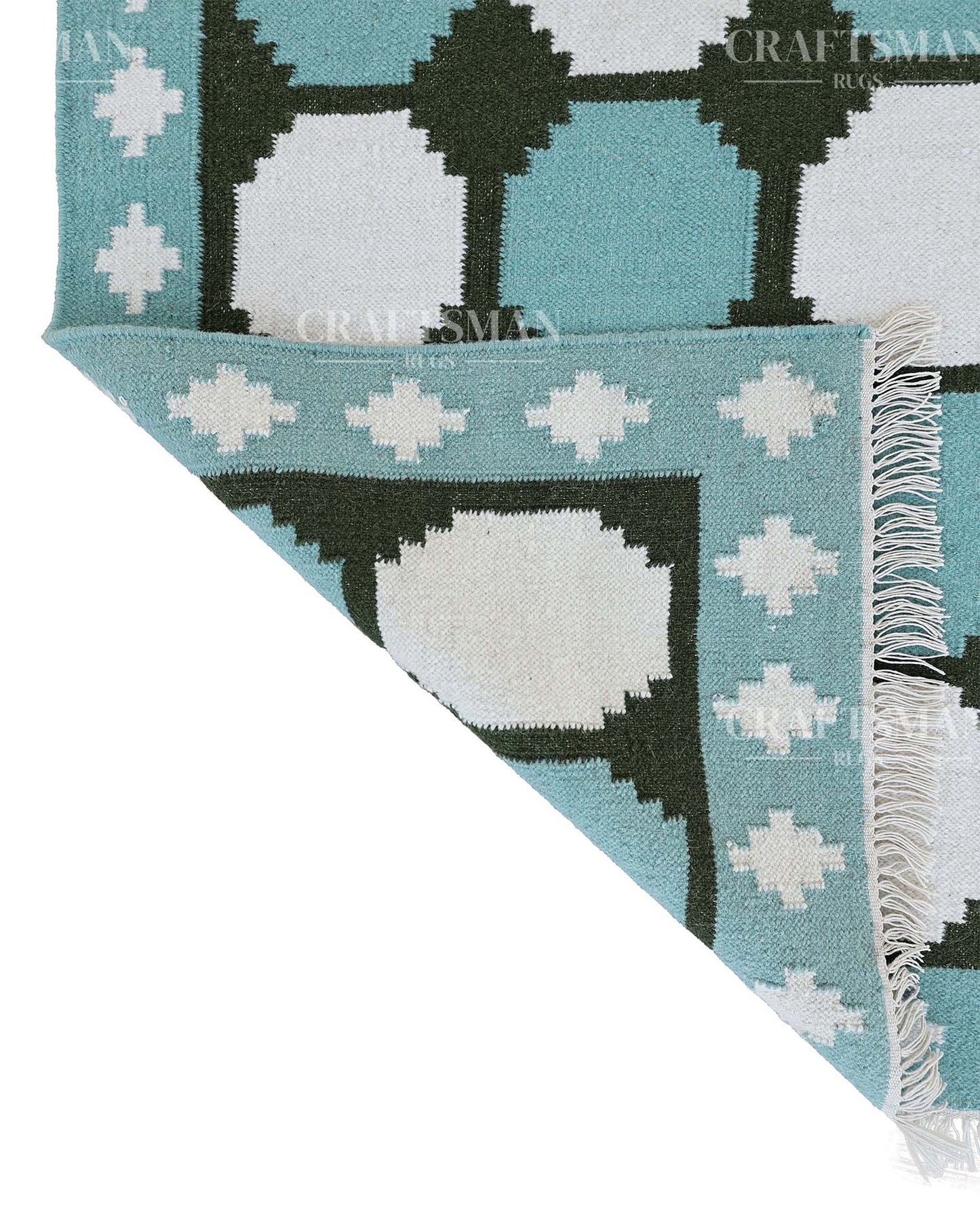 Geonara Wool Dhurrie Hand-Woven Flatweave Rug