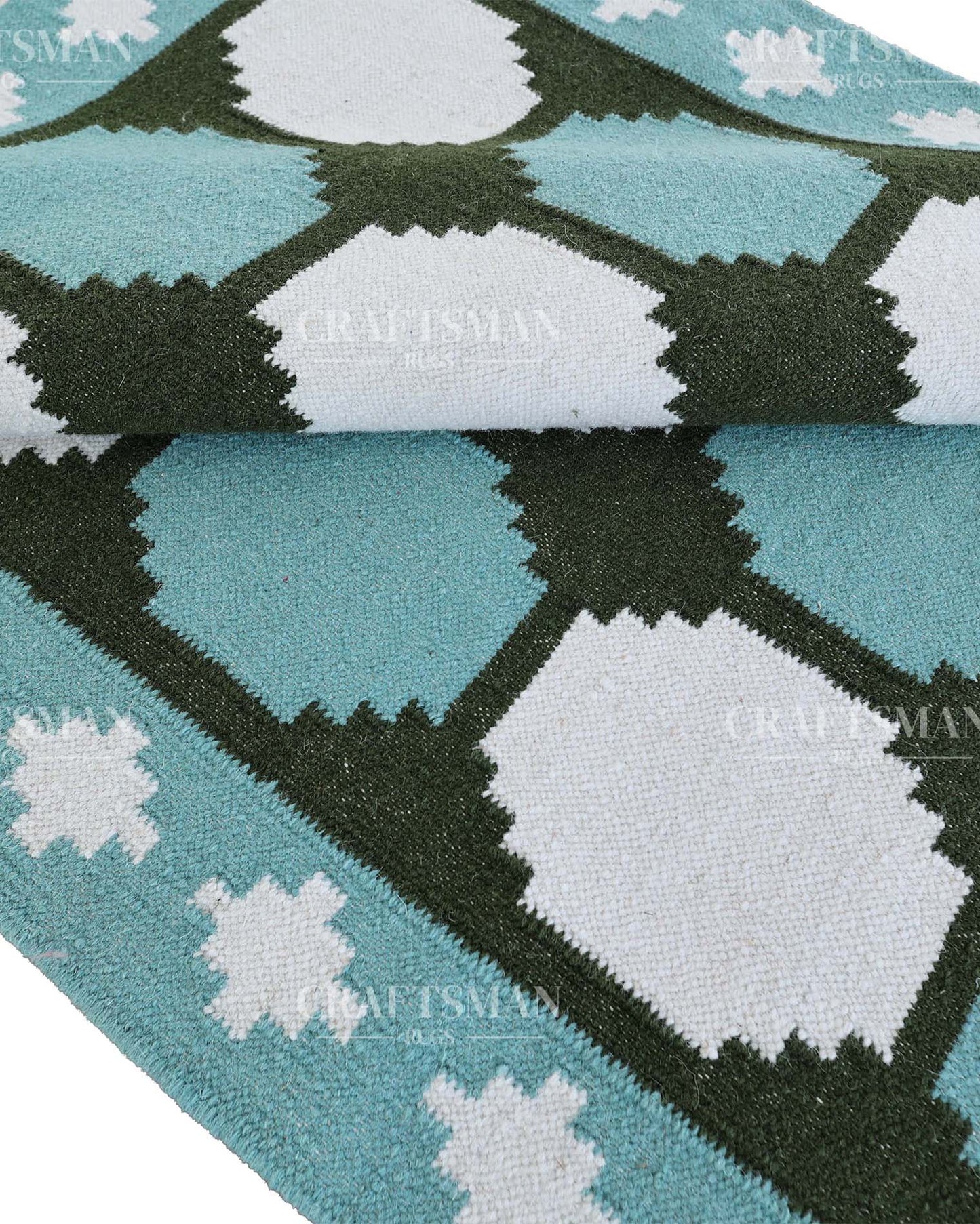 Geonara Wool Dhurrie Hand-Woven Flatweave Rug