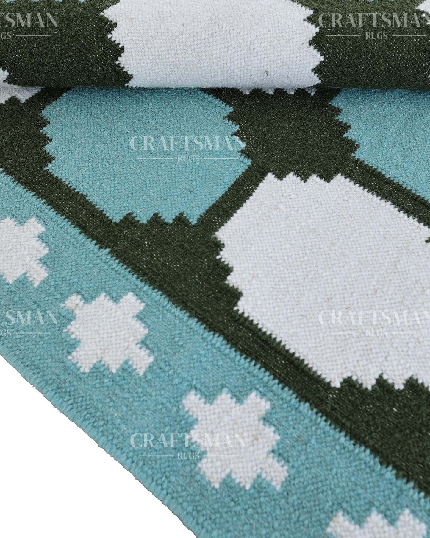 Geonara Wool Dhurrie Hand-Woven Flatweave Rug