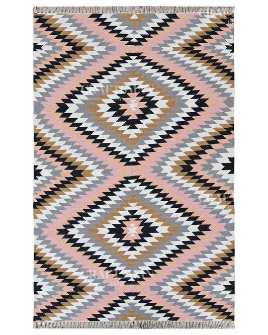 4x6 feet Wool Flatweave Dhurrie (Kelim) Rug | Craftsman Rugs Exclusive