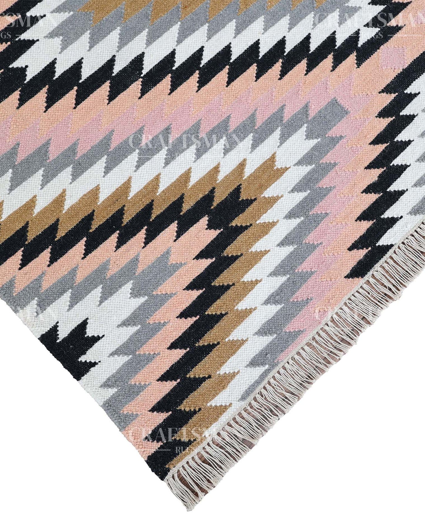 4x6 feet Wool Flatweave Dhurrie (Kelim) Rug | Craftsman Rugs Exclusive