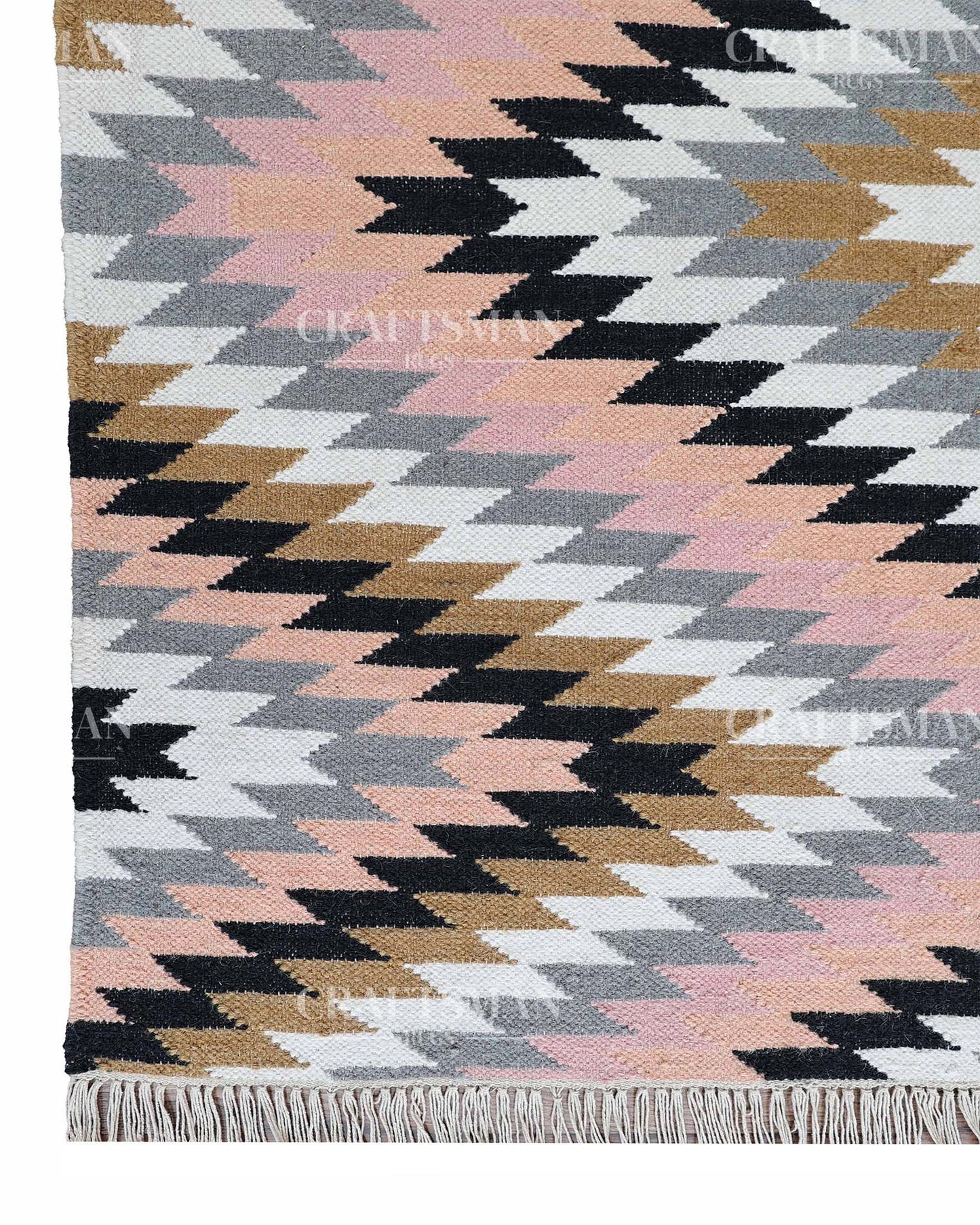 4x6 feet Wool Flatweave Dhurrie (Kelim) Rug | Craftsman Rugs Exclusive