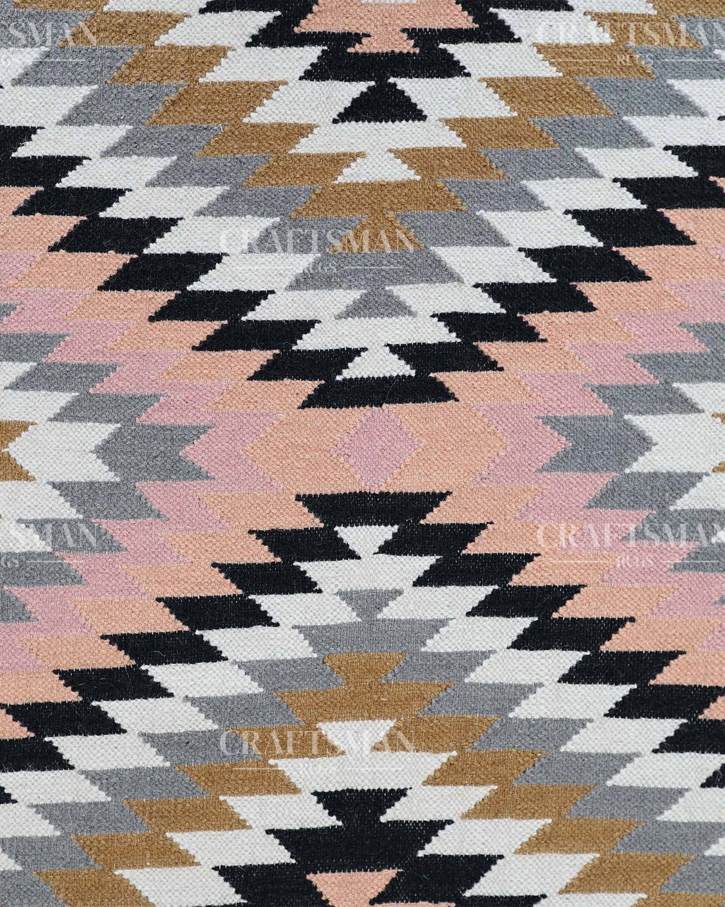 4x6 feet Wool Flatweave Dhurrie (Kelim) Rug | Craftsman Rugs Exclusive