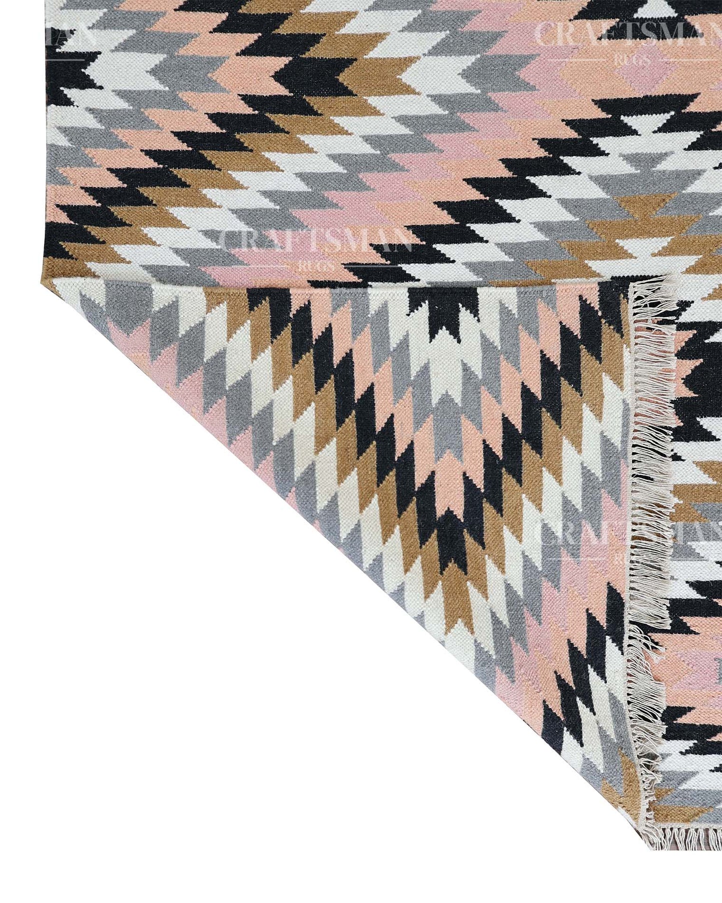 4x6 feet Wool Flatweave Dhurrie (Kelim) Rug | Craftsman Rugs Exclusive