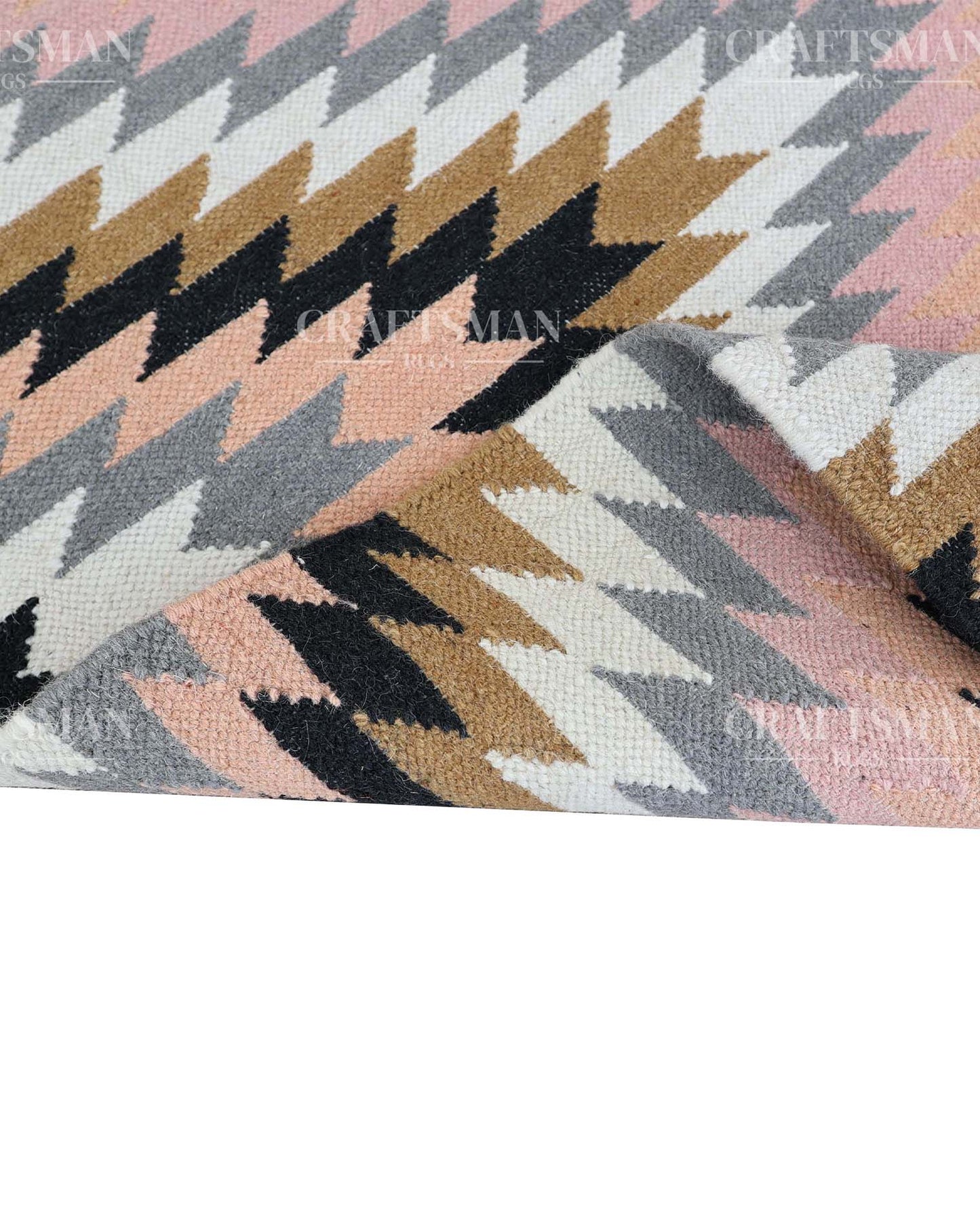 4x6 feet Wool Flatweave Dhurrie (Kelim) Rug | Craftsman Rugs Exclusive