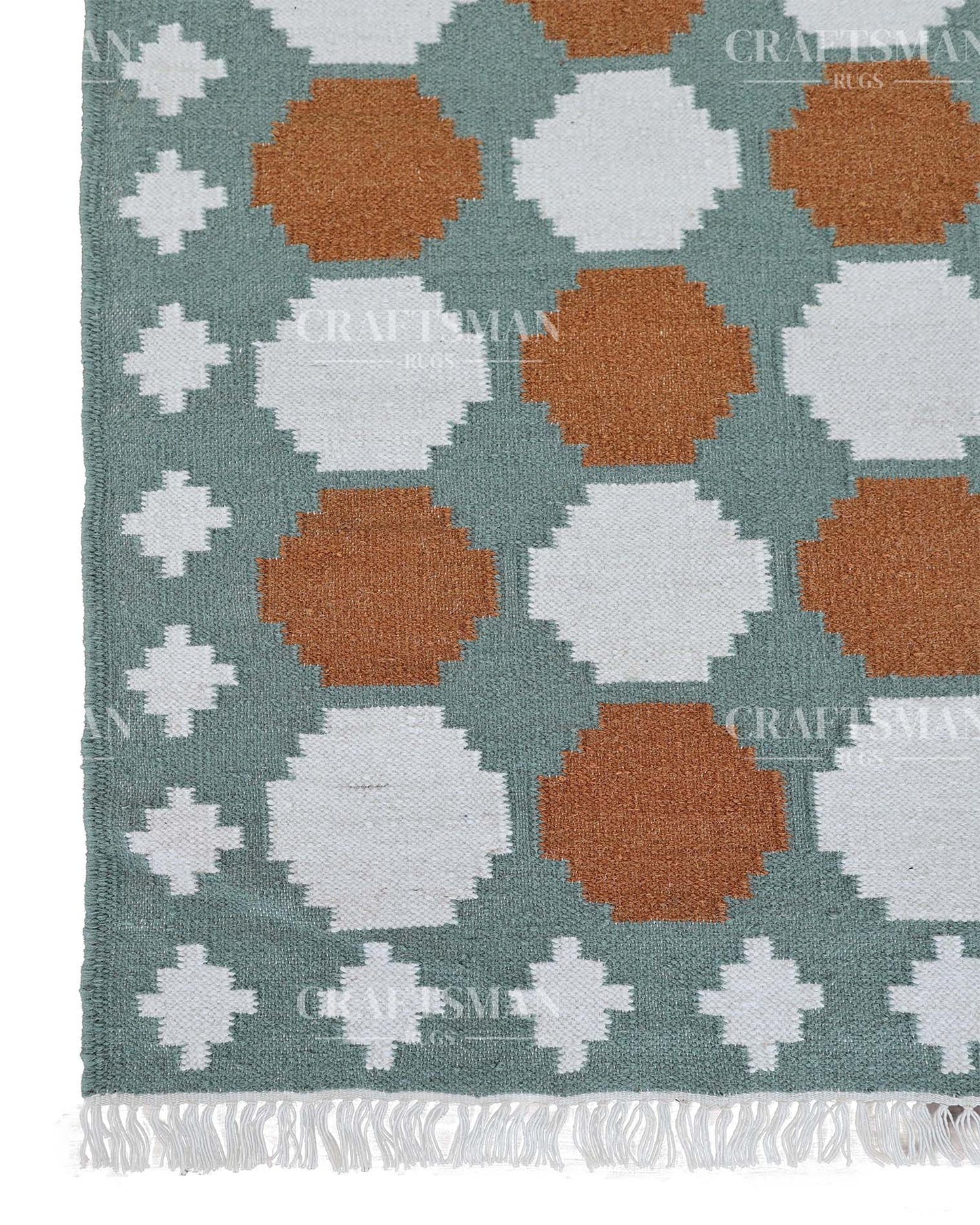 Latticea Wool Dhurrie Hand-Woven Flatweave Rug